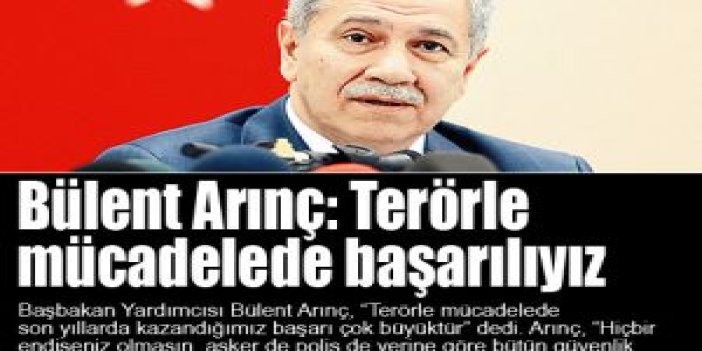 Bülent Arınç: Terörle mücadelede başarılıyız