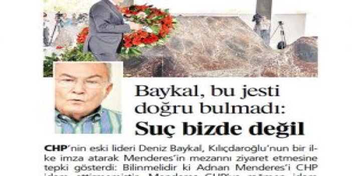 Baykal, bu jesti doğru bulmadı: Suç bizde değil