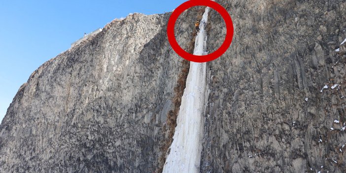 Milli dağcı, 50 metrelik buz şelalesine tırmandı