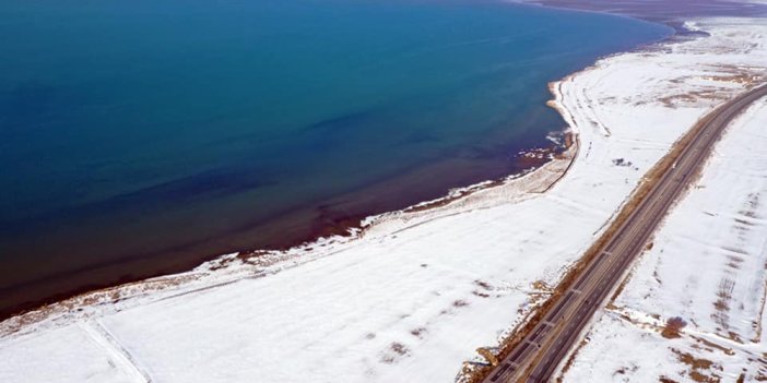 Tuz Gölü'nde su seviyesi, kar yağışıyla yükseldi