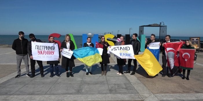 Samsun'da yaşayan Ukraynalılardan Rusya protestosu