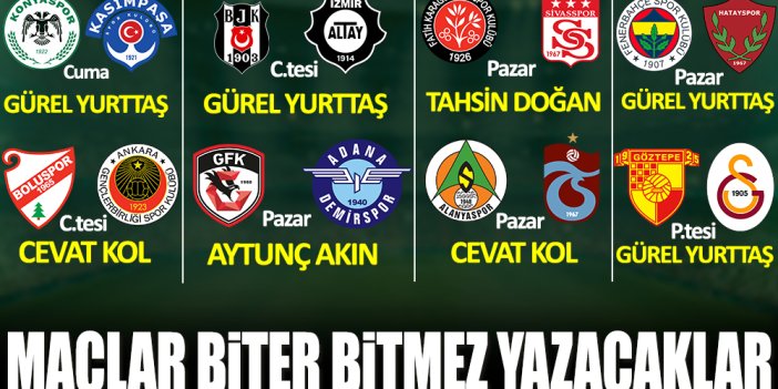 Süper Lig ve 1.Lig'de 26. hafta heyecanı Yeniçağ'da yaşanacak! İşte haftanın programı