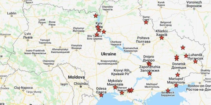 İşte Rusya'nın Ukrayna'da vurduğu şehirler! Havaalanı, limanlar ve radar sistemleri