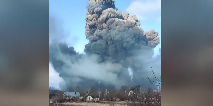 Ukrayna'da mühimmat deposunda patlama! Korkunç görüntüler...
