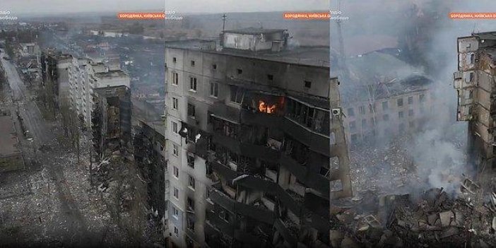 Bu şehirleri Ruslar bombalamıyorsa uzaylılar mı bombalıyor? Putin biz bombalamıyoruz dedi. Rusya'nın bombaladığı Kiev’den korkunç görüntüler
