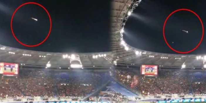 Roma - Atalanta maçında taraftarlar maçı bırakıp gök yüzüne baktı! Görenlerin gözleri şaşkına döndü