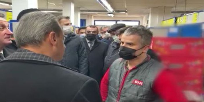 Depoda duran ayçiçek yağlarını görünce Sinop Valisi Erol Karaömeroğlu'ndan BİM çalışanına şok tehdit