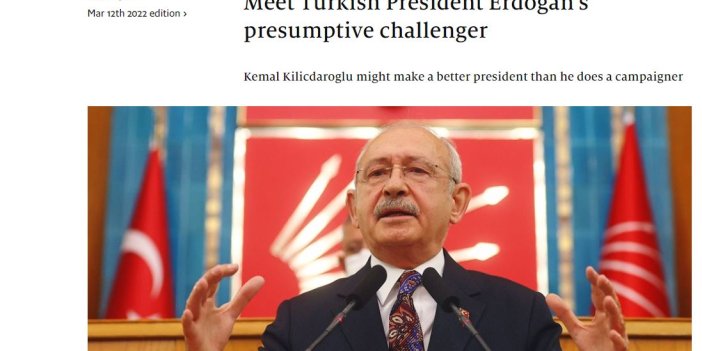 Kılıçdaroğlu, The Economist'in manşetinde: Tüm oklar onu işaret ediyor