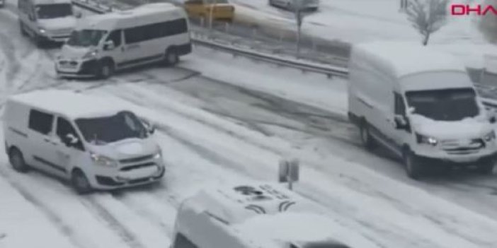 İstanbul'da sürücülerin buzla imtihanı
