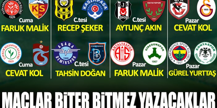 Süper Lig'de 30. hafta, 1.Lig'de 29.hafta heyecanı Yeniçağ'da yaşanacak! İşte haftanın programı