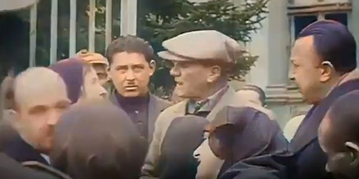 Atatürk’ün ilk defa göreceğiniz videosu ortaya çıktı. Çarşaflı kadınlar bakın nasıl da seviyorlar Mustafa Kemal’i