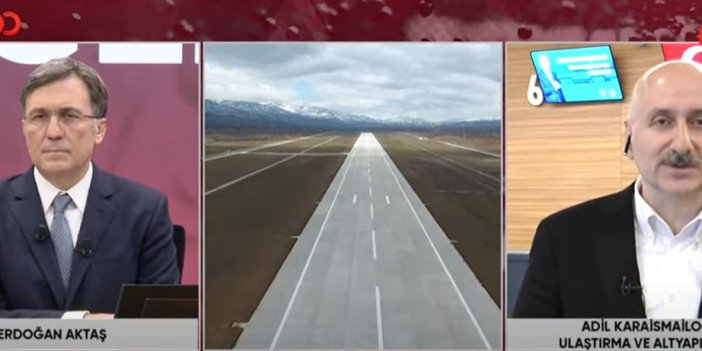 Ulaştırma ve Altyapı Bakanı Adil Karaismailoğlu yeni havalimanının ayrıntılarını TV100'ün canlı yayınında açıkladı