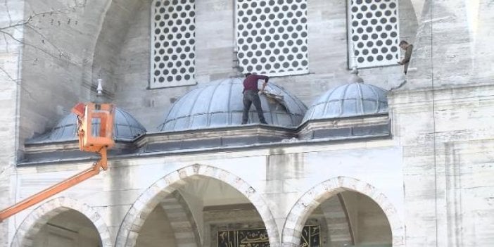 Süleymaniye Camii'nde onarım çalışmaları başladı