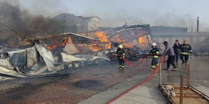 Konya’da mobilya fabrikasında dev yangın! Kadın güvenlik görevlisi yangın yerini terk etmedi