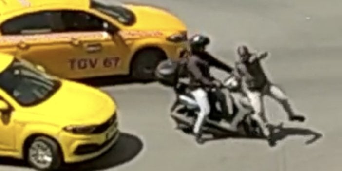 İstanbul'da motosiklet sürücüsü, tartıştığı taksiciyi ezmeye çalıştı