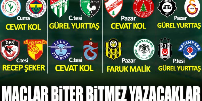 Süper Lig ve 1.Lig'de 34. hafta heyecanı Yeniçağ'da yaşanacak! İşte haftanın programı