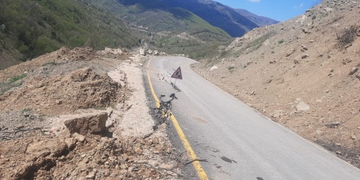 Karabük'te köy yolunun çöktüğü bölgede ikinci heyelan