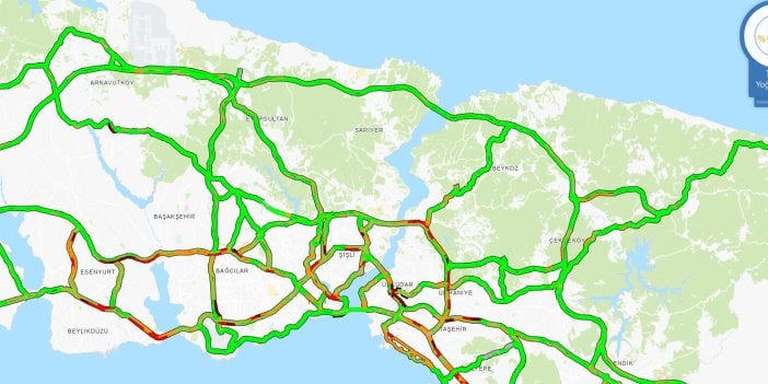 İstanbul yeşillenmeye başladı. Trafik haritası yavaş yavaş yeşile dönüyor