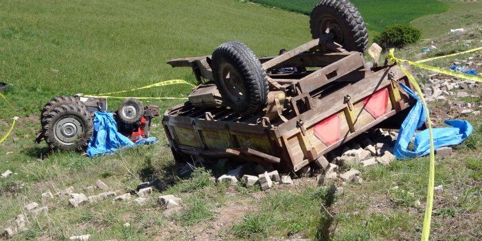 Beton yüklü traktör devrildi: 1 ölü