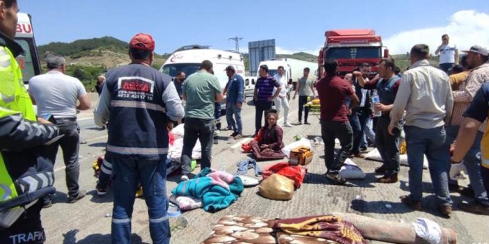 Tarım işçilerini taşıyan kamyonet devrildi: 8’i ağır 15 yaralı