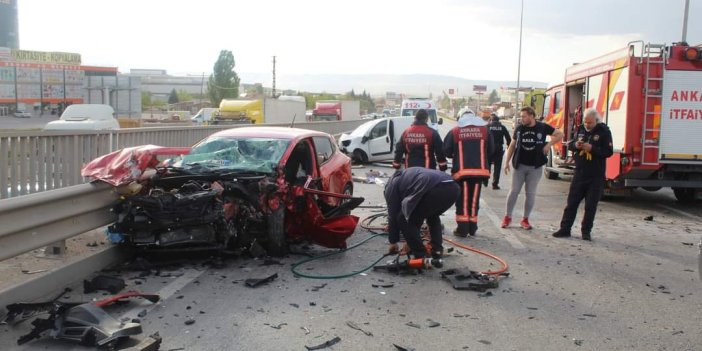 Ankara'daki trafik kazasında 2 kişi yaralandı