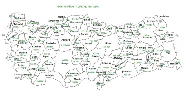 Türkiye icraya düştü. İşte şok harita