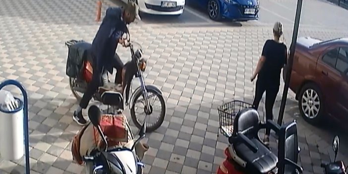 Motosiklet hırsızı sevgililer kameraya böyle yakalandı