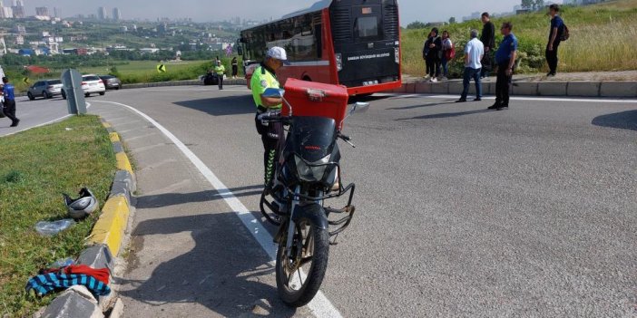 Samsun'da motosiklet belediye otobüsüyle çarpıştı