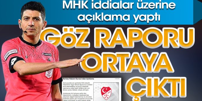 Hakem Yaşar Kemal Uğurlu'nun göz muayenesi sonucu ortaya çıktı
