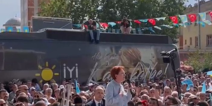 Meral Akşener'in mikrofon uzattığı başörtülü kadından Erdoğan'a sürtük tepkisi. Kocamdan başka kimseyi görmedim ben sürtük değilim