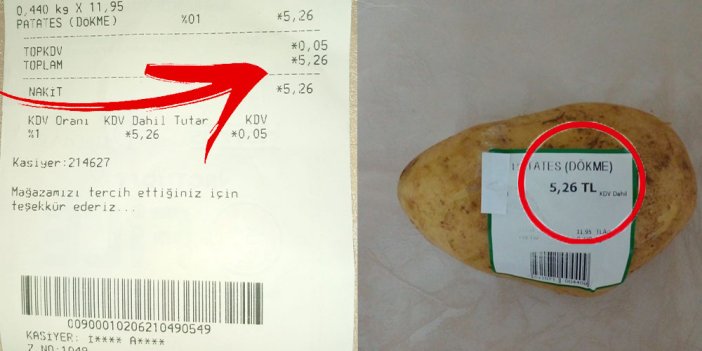 Bir patates 5 lira 26 kuruş gel de al. Bundan sonra Patates Bey diyeceksiniz. İşte halkın gerçeği