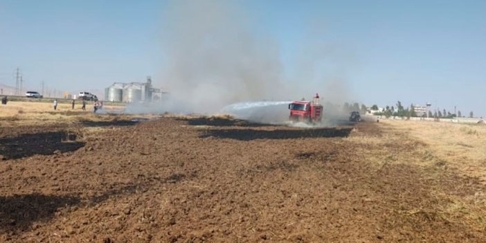 Buğday ekili arazide yangın çıktı. 55 dönüm kül oldu