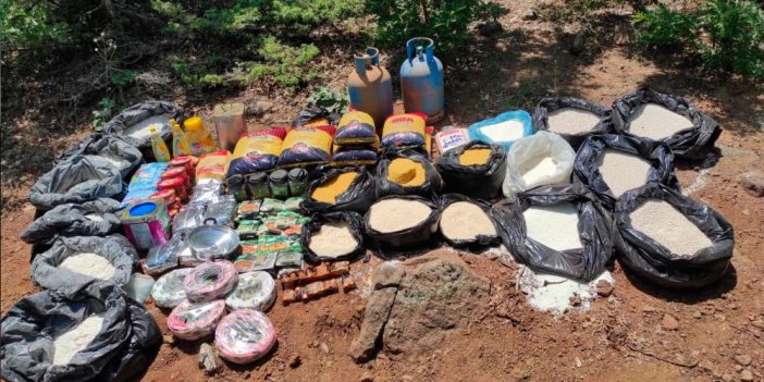 PKK'ya ait silah ve gıda maddeleri ele geçirildi