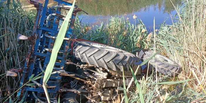 Sulama kanalına devrilen traktörün sürücüsü hayatını kaybetti