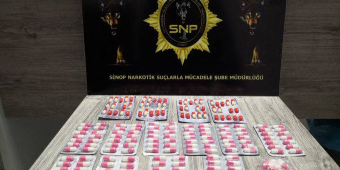 Sinop'ta 206 adet uyuşturucu hap ele geçirildi
