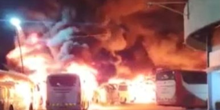 18 otobüs cayır cayır yandı. Mahalleli patlama seslerine uyandı