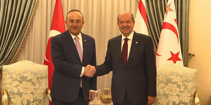 Bakan Çavuşoğlu, KKTC Cumhurbaşkanı Tatar ile görüştü