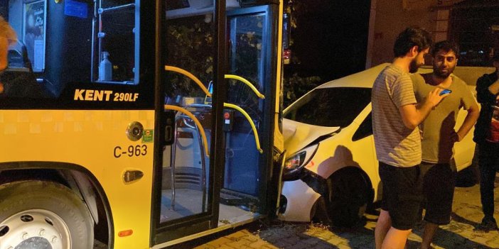 Oto yıkamacı İETT otobüsüyle tur attı araçları parçaladı 