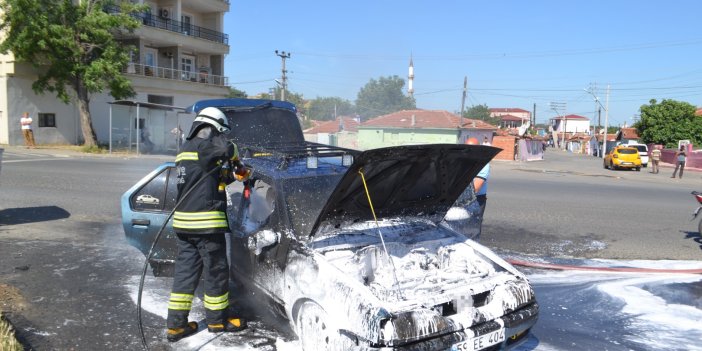 Tekirdağ’da LPG’li otomobilde korkutan yangın