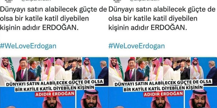 Türker Ertürk AKP'nin daha önce yaptığı Prens Selman paylaşımını çekmeceden çıkarıp masanın üstüne koydu