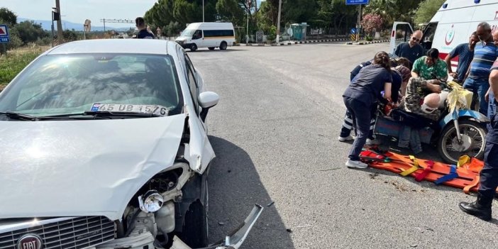Manisa'da otomobille motosiklet çarpıştı: 1 yaralı