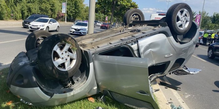 Kartal’da feci kaza. Otomobil takla attı 4 yaralı