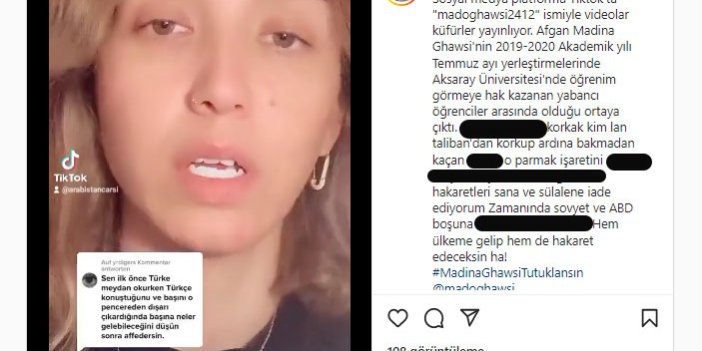 Afgan kız yeni tehdit ve hakaret videosunu yayınladı. Aksaray Üniversitesinde okutmuşuz. Kim olduğu ortaya çıktı.