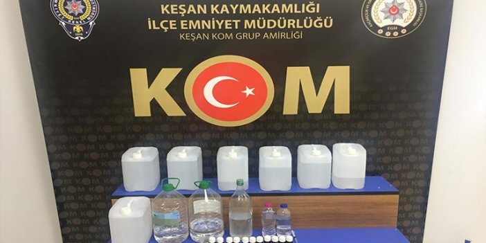 Edirne'de sahte içki imalatı yapan eve operasyon