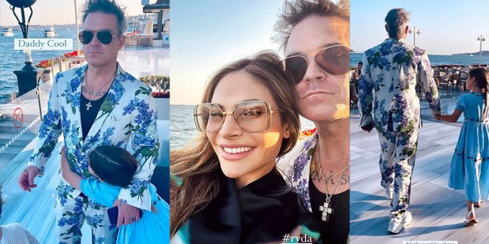 Robbie Williams ailesi ile İstanbul'da! Türk eşi Ayda ile Boğaz keyfi yaptı