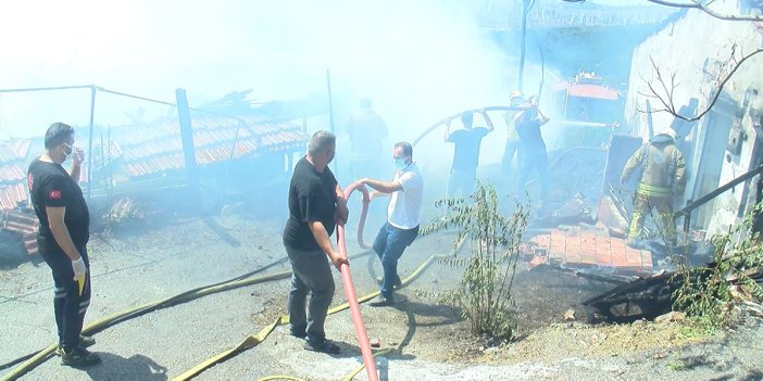 Maltepe'de gecekonduda yangın