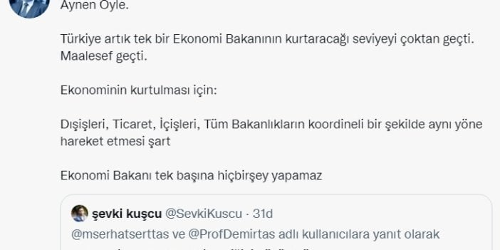 Ekonomi Bakanı olmak istendiği iddia edilen Özgür Demirtaş'tan flaş paylaşım. Cem Yılmaz'lı mesaj verdi