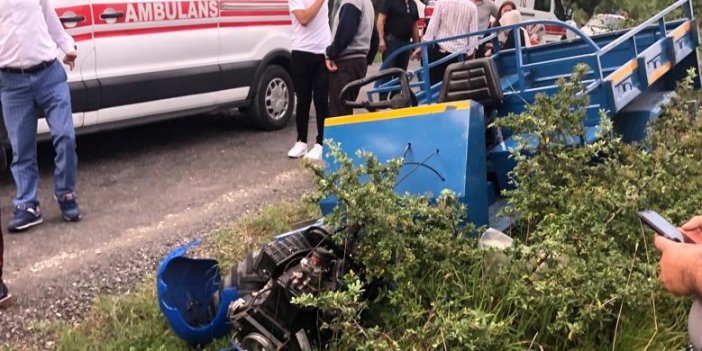 Zonguldak'ta tarım aracı devrildi: 1 ölü, 6 yaralı