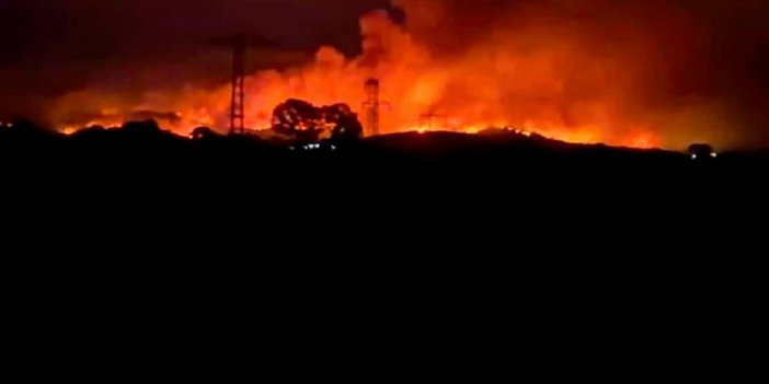 Yunanistan'daki yangın Edirne'nin sınır köylerine dayandı, alevler gökyüzünü kapladı