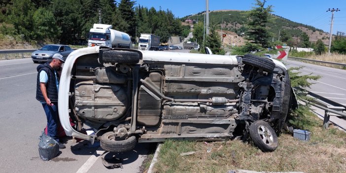 Samsun'da otomobil takla atıp devrildi: 3 yaralı